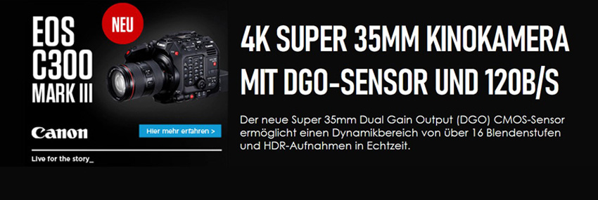 Eine vielseitige 4K Super 35mm Cinema EOS Systemkamera